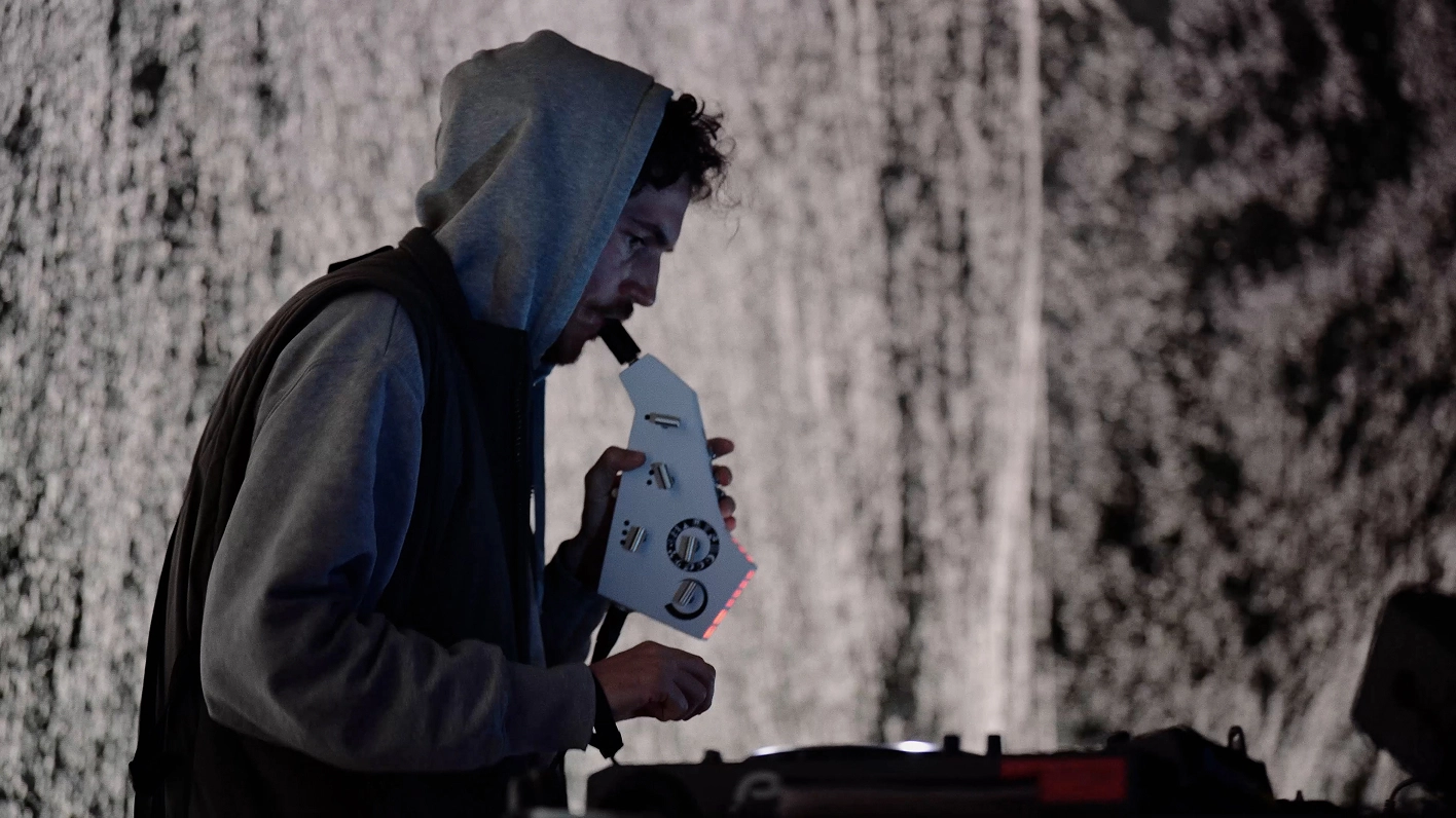 Carlos Rueso performing on stage.