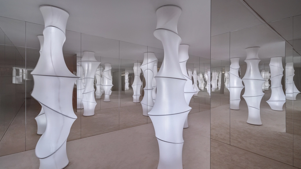Human-figure column installations in the Creative Risk-Takers Dare section