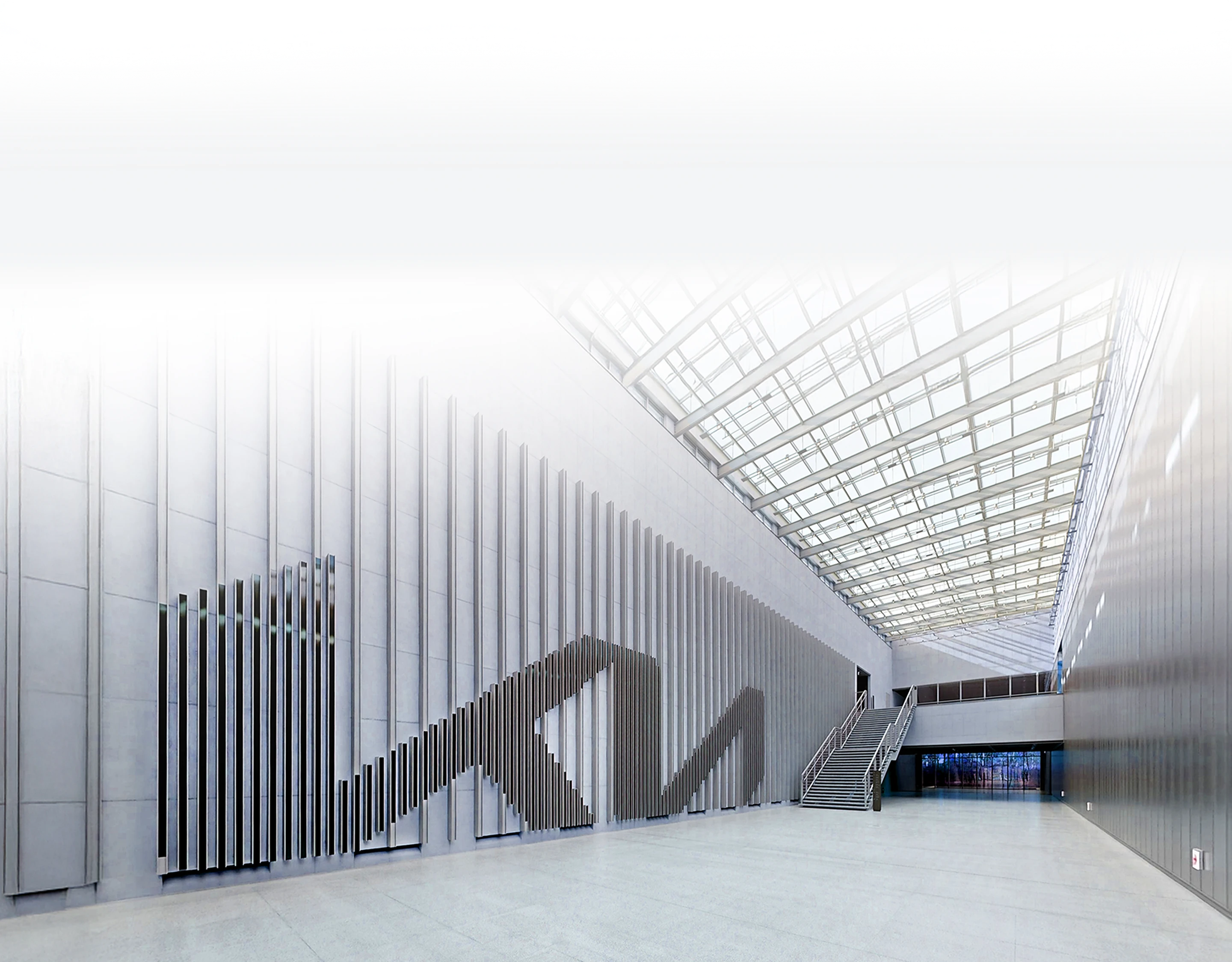 기아 브랜드 체험 공간 ‘Kia360’ 내부에 설치된 기아 로고 월 디자인 이미지