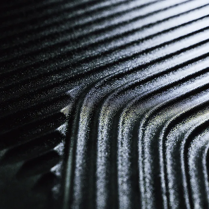 A close-up of recycled plastic applied to materials in the EV3