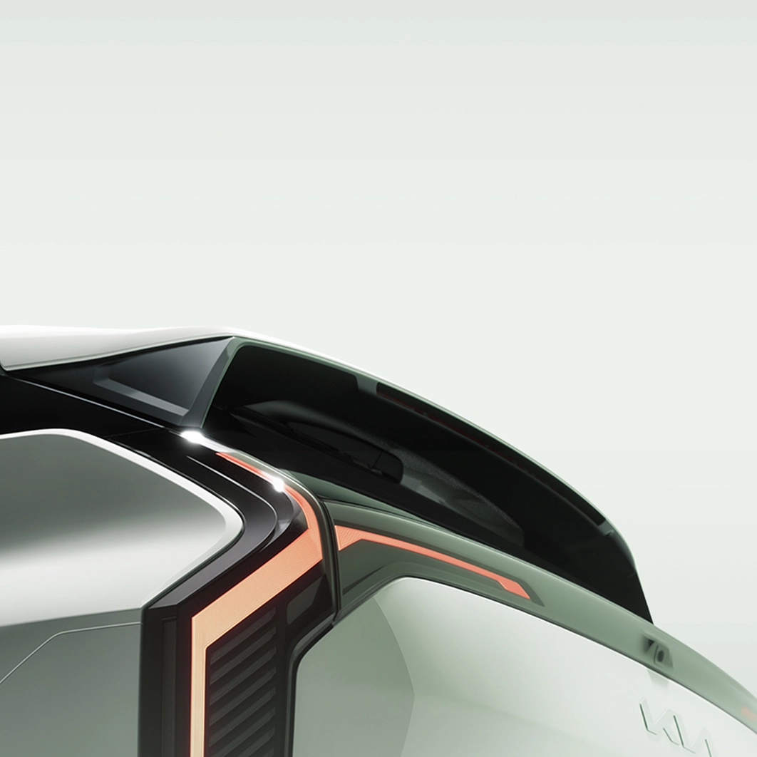 Rear lighting detail image of the Kia EV3, winner of the 2025 Red Dot Design Award Best of the Best