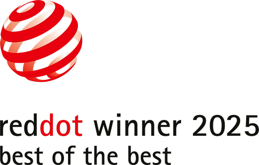 “2025 Red Dot Award – Best of the Best” logo