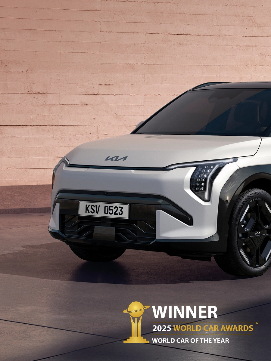 Front view image of the Kia EV3, winner of the 2025 World Car of the Year