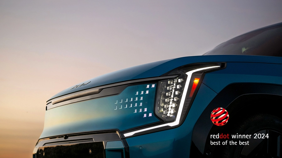 Close-up image of the Kia EV9 Star Map Signature Lighting