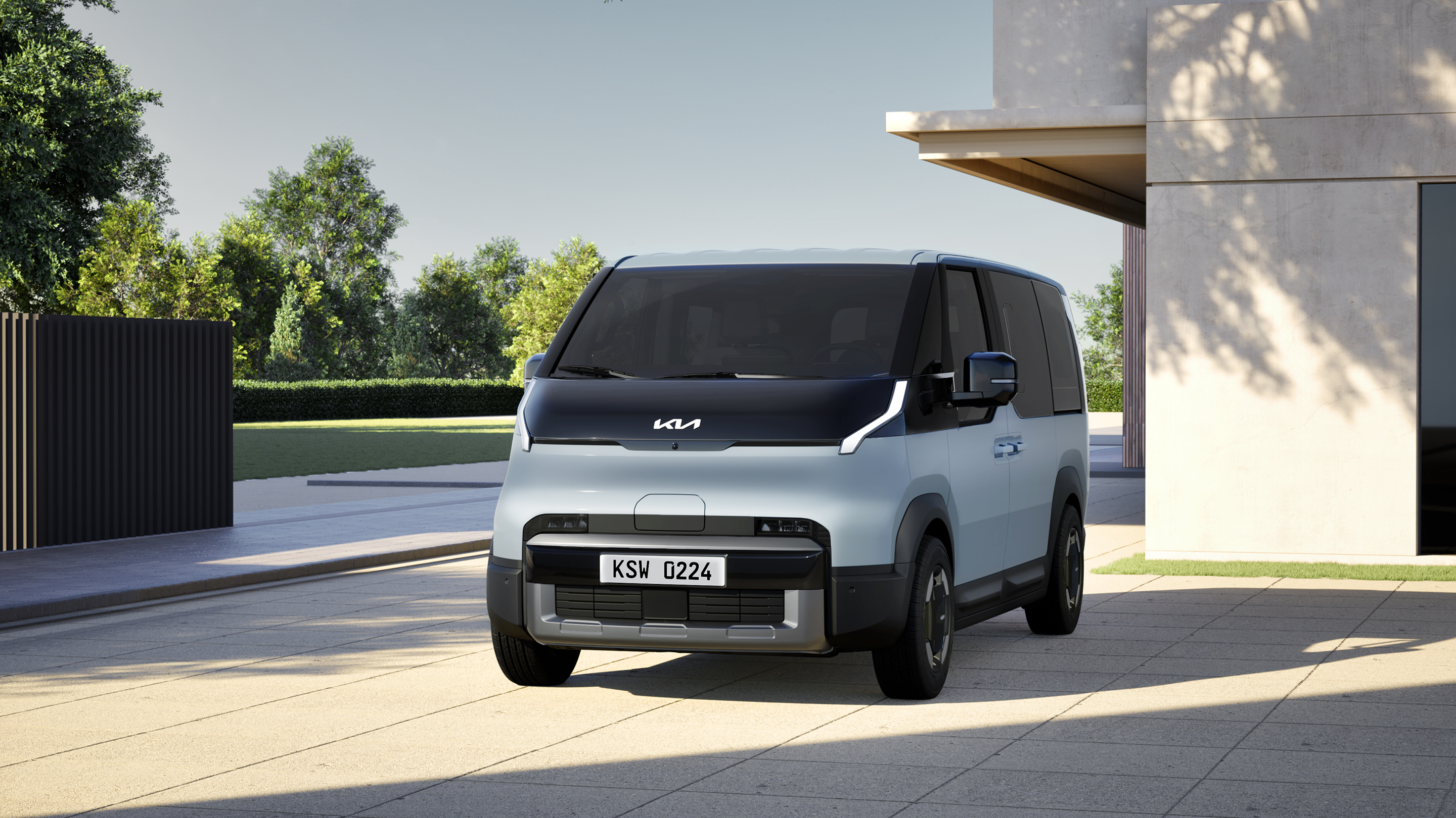 Front exterior view of the Kia PV5