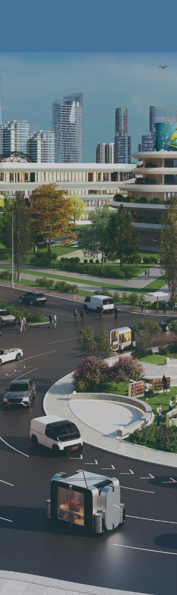 도심 교차로 교통 흐름 시뮬레이션 이미지