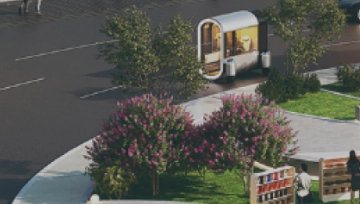 자율주행 차량이 도심 도로를 주행하는 장면 이미지