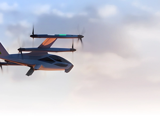 AAM 항공기가 비행하는 장면 이미지