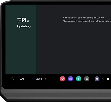 차량 소프트웨어 업데이트 인터페이스 화면 이미지