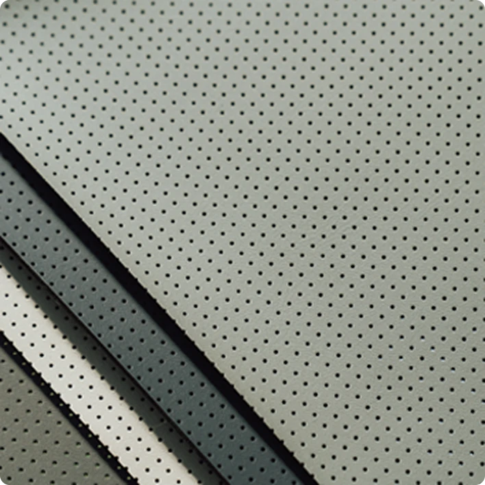 바이오 폴리우레탄 기반 대체 소재의 표면을 보여주는 근접 모습