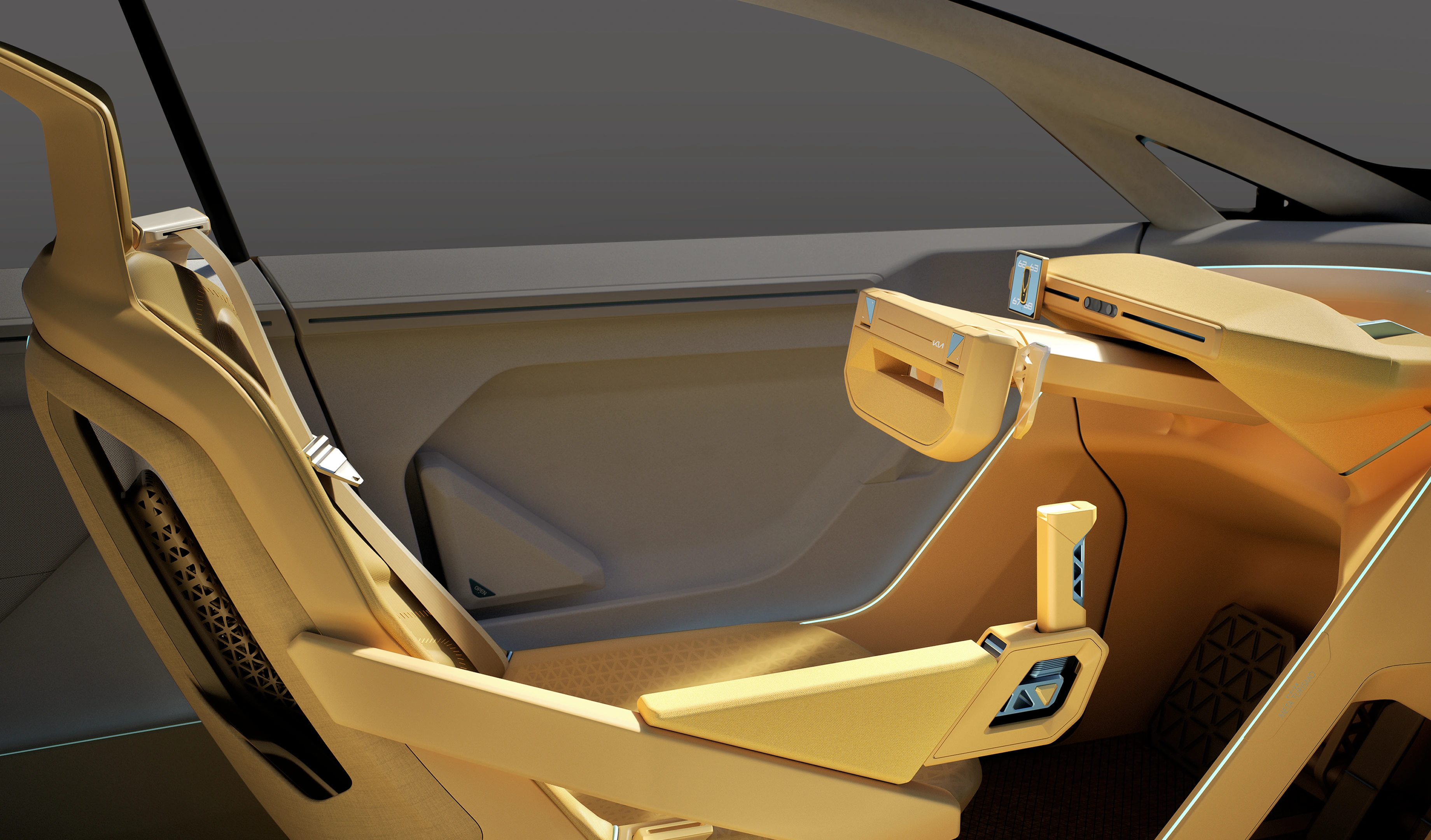 기아 비전 메타투리스모 콘셉트카 운전석 인터페이스와 조작부 이미지