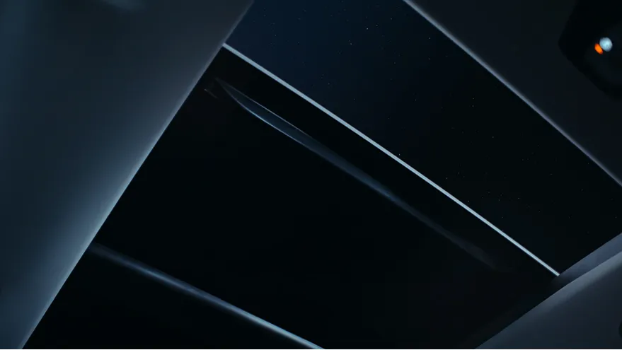 The night sky seen through the Panoramic Sunroof from inside the Seltos.