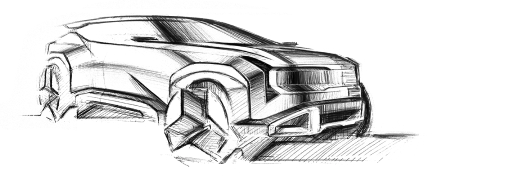 셀토스의 전측면 디자인 스케치