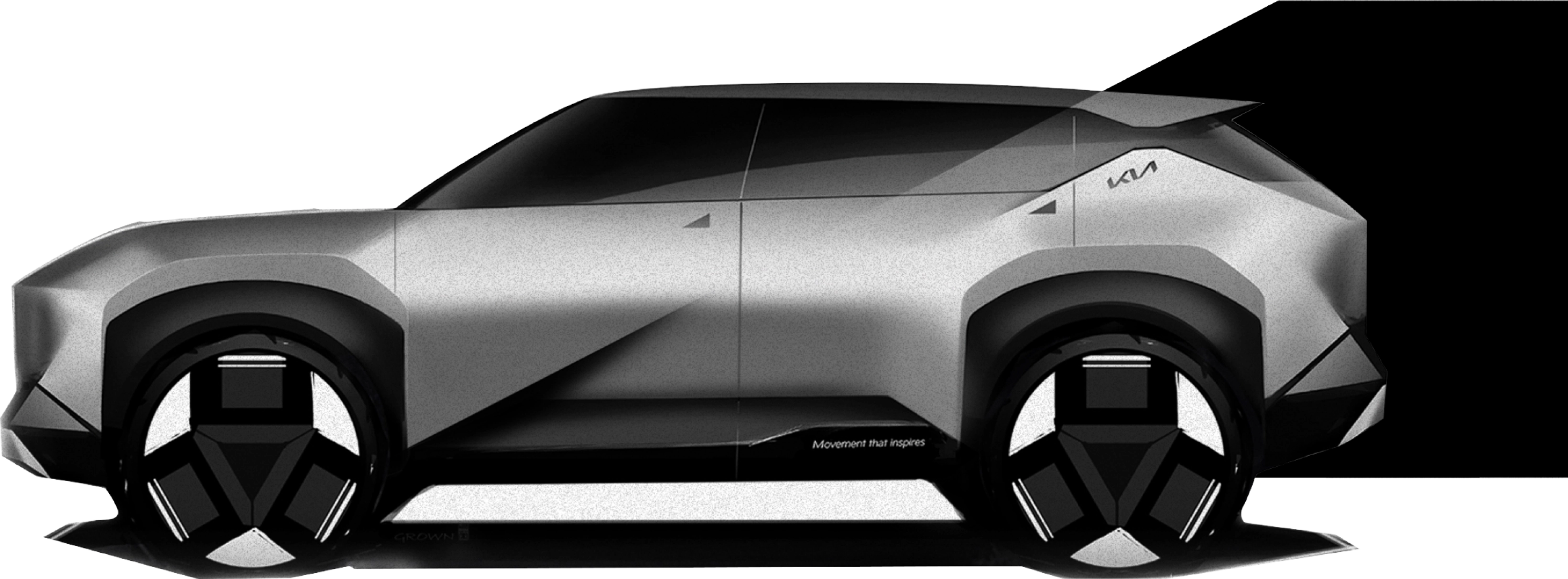 셀토스의 측면 디자인 스케치