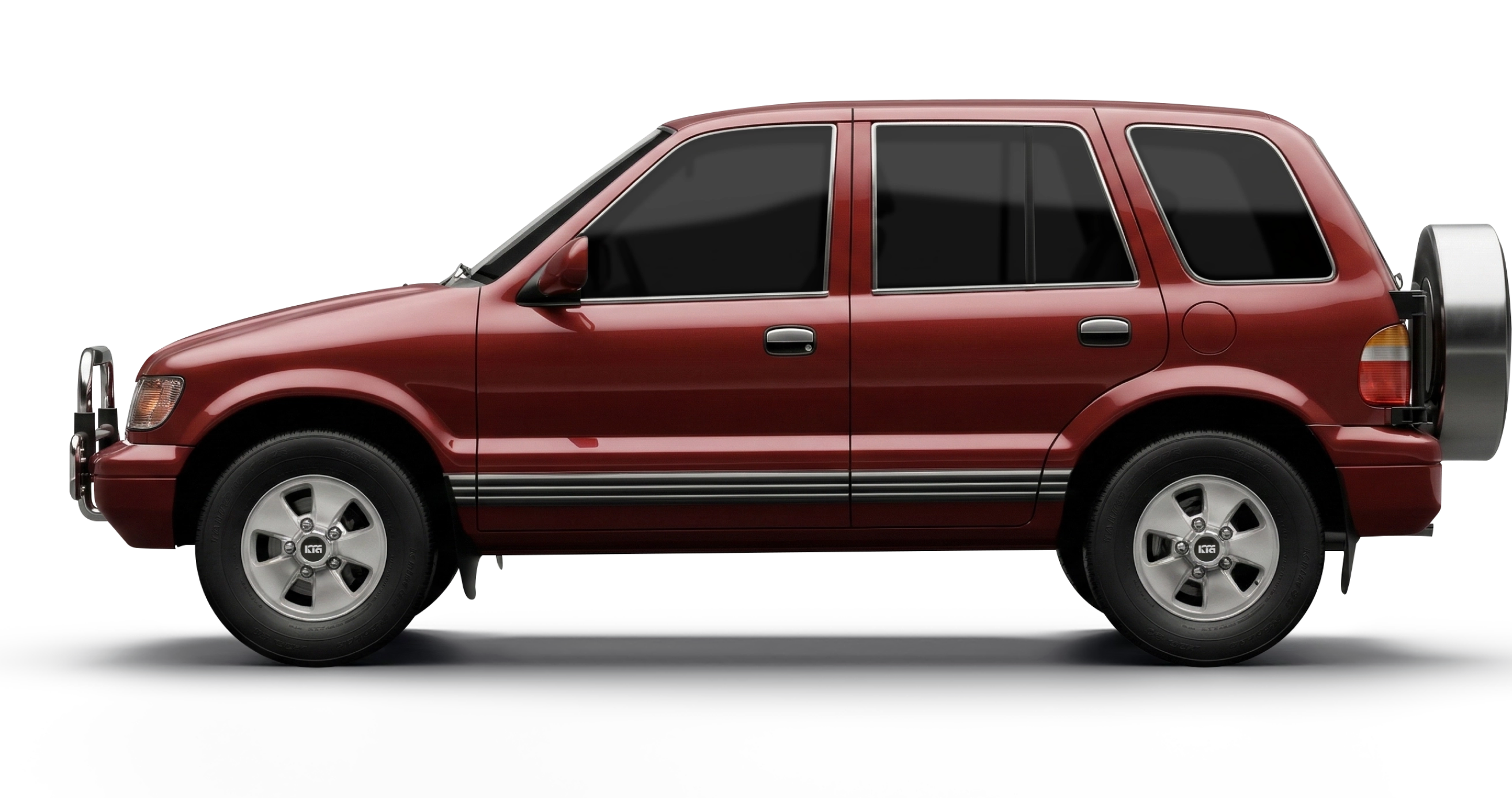 빨간색 2세대 기아 스포티지 측면 외관 이미지