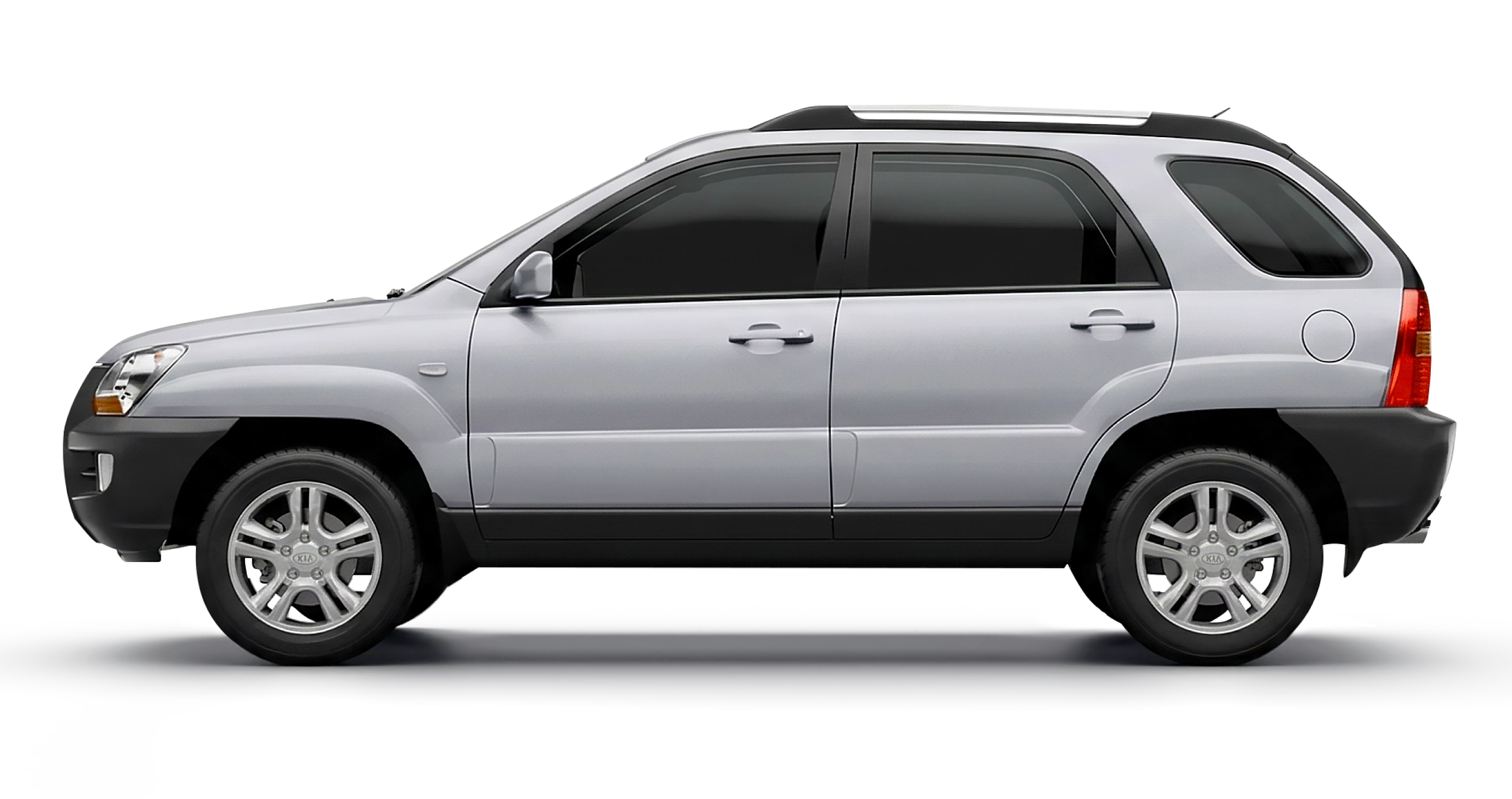 흰색 2세대 기아 스포티지 측면 외관 이미지