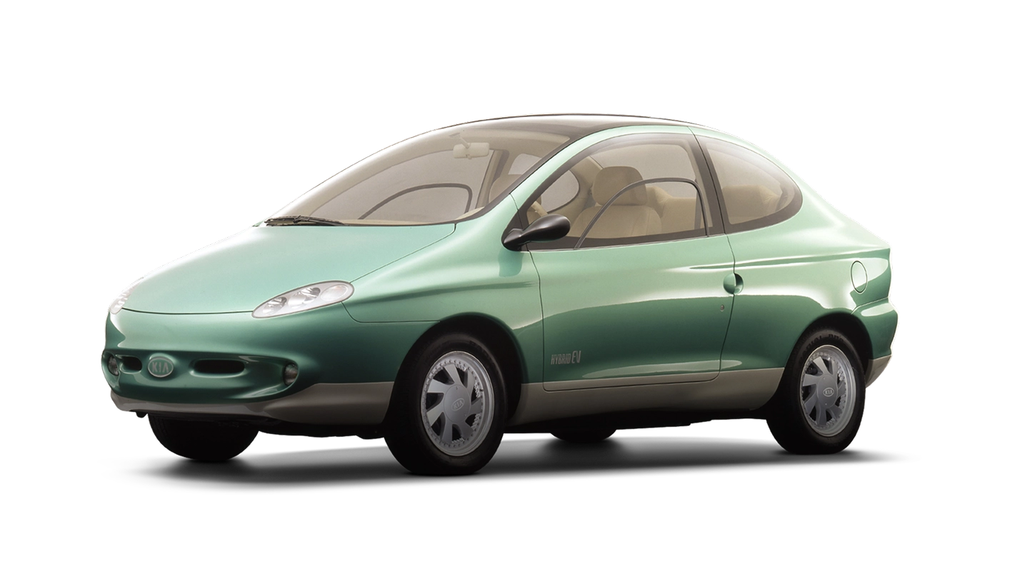 Image of Kia’s first hybrid concept vehicle introduced in 1995