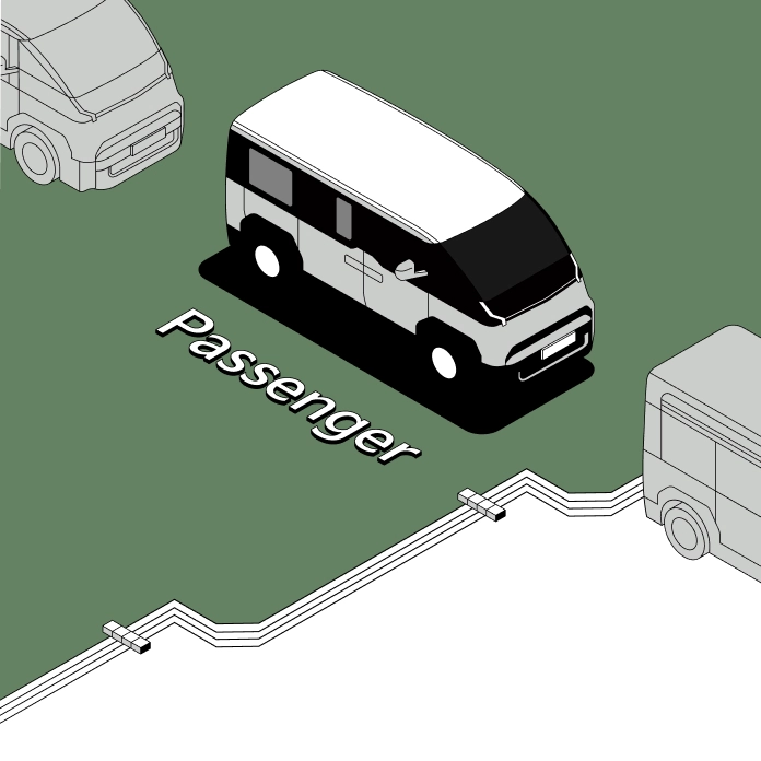 Graphic illustrating Kia PBV with configurable body types